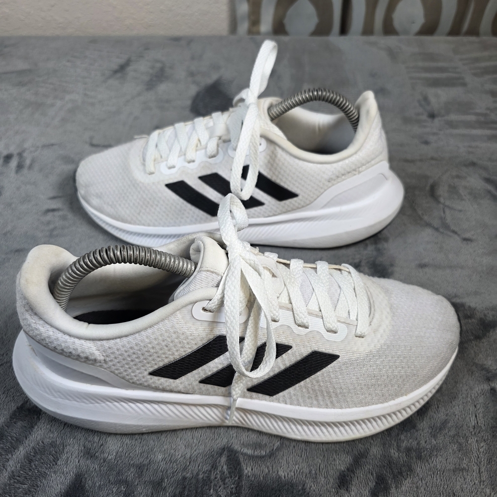 Adidas Runfalcon 3 Womens Size 8.5 White Black Athletic Running Shoes Sneakers - Picture 4 of 10